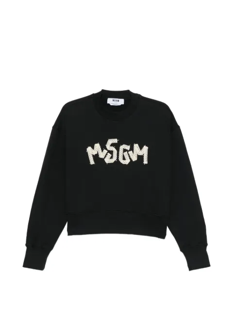 MSGM lace-logo sweatshirt Black 4041MDM109267000
