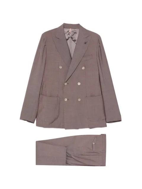 Santaniello double-breasted peak-lapel suit Red E4188V7551MF18