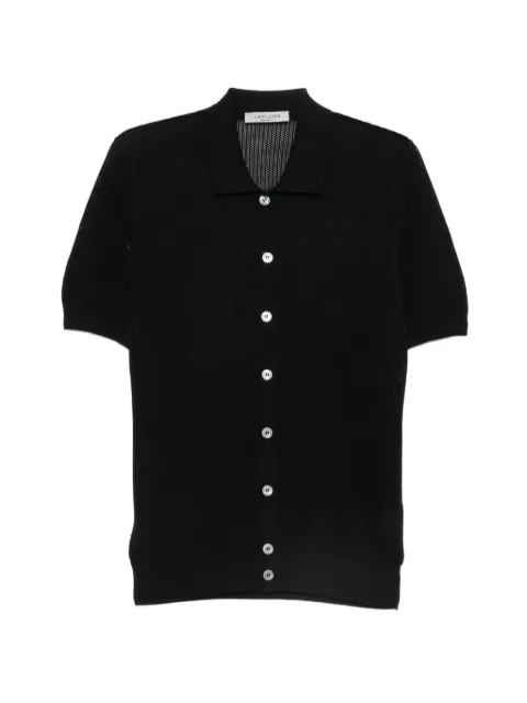 Fileria perforated-knit short-sleeve shirt Black 5718020611