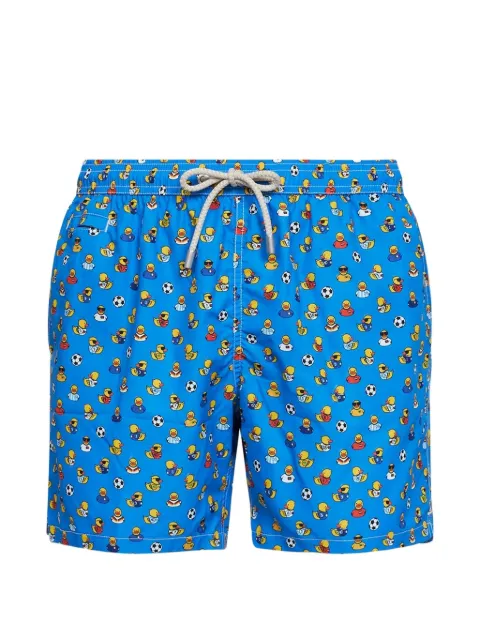 MC2 Saint Barth ducky-soccer-print drawstring swim shorts Blue LIG0003