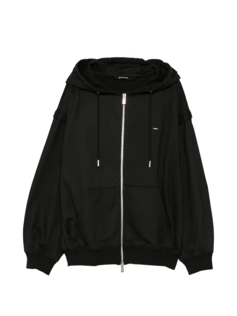 SONGZIO graphic-embroidered hoodie Black MI2TS706BK