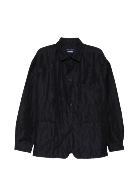 Comme des Garçons Homme pinstripe-pattern crinkled jacket Blue HQJ027