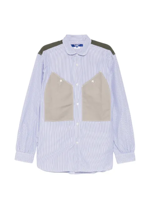 Junya Watanabe MAN striped panelled shirt Blue WQB039