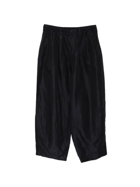 Comme des Garçons Homme pinstripe crinkled-finish trousers Blue HQP031