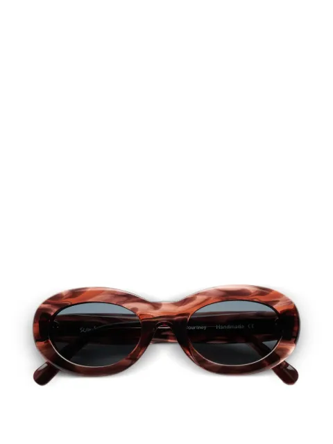 Sun Buddies Courtney oval-frame sunglasses Brown COURTNEY