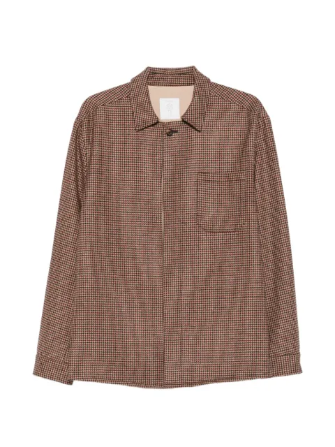 Eleventy houndstooth-pattern shirt jacket Brown N75GIAN05BTCRNTES0N134