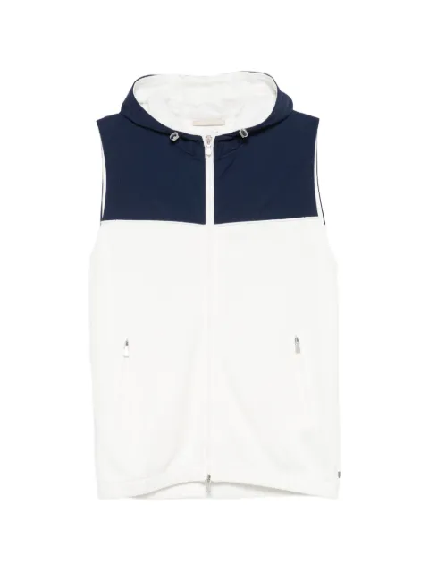 Eleventy colour-block sleeveless zip-up hoodie Blue N75FELN11TES0N267