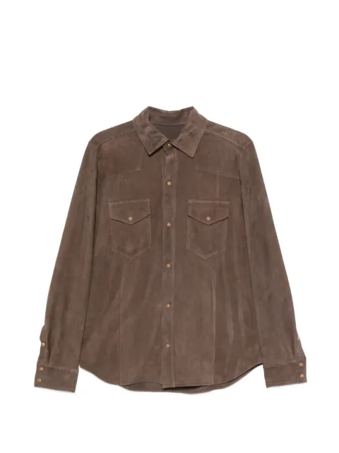 Eleventy suede flap-pocket shirt Brown N75CAMM01PEL0N014