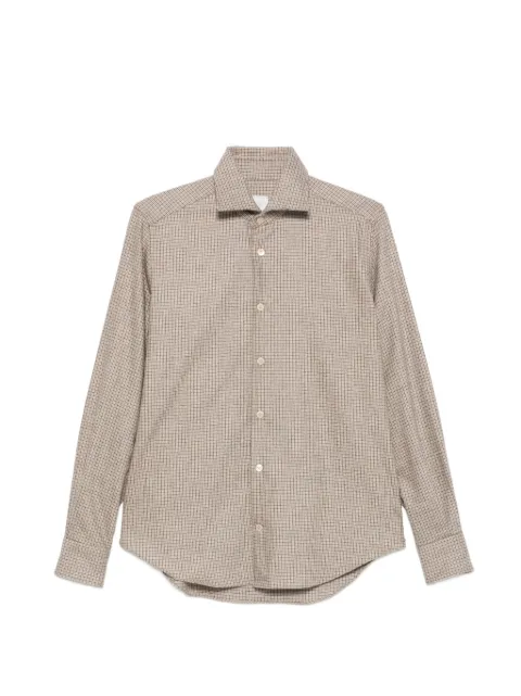 Eleventy check-pattern long-sleeve shirt Neutrals N75CAMH11TES0N111