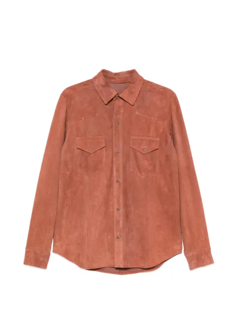 Eleventy suede flap-pocket shirt Brown N75CAMM01PEL0N014