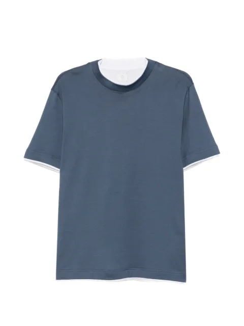 Eleventy layered-effect short-sleeve T-shirt Blue N75TSHM04TES0N261