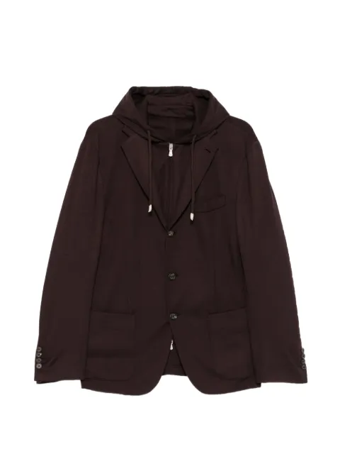 Eleventy hooded single-breasted jacket Brown N75GIAK06BTCRNTES0K013