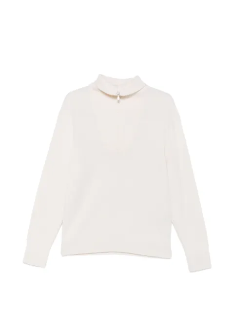 Eleventy zip wool sweater Neutrals N76MAGN08MAG0L001