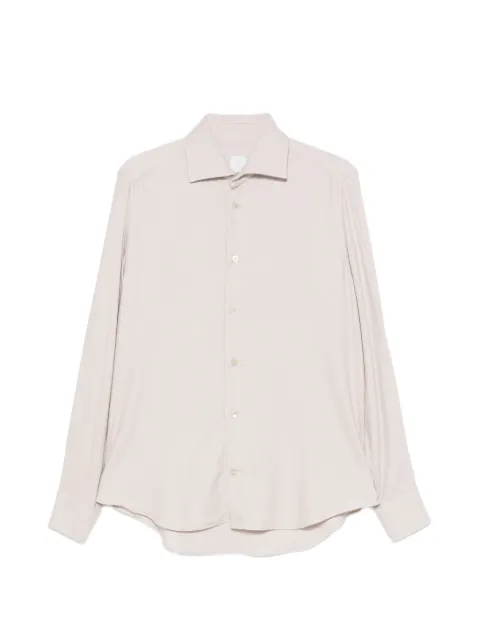 Eleventy twill-weave long-sleeve shirt Neutrals N75CAMH11TES0N172