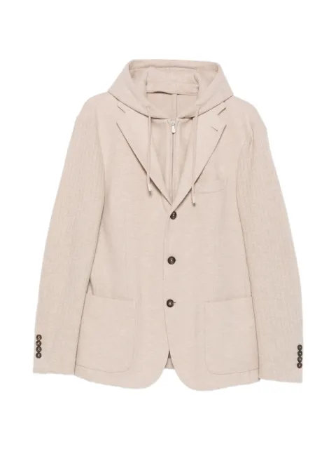 Eleventy hooded single-breasted jacket Neutrals N75GIAK13BTCRNTES0N291
