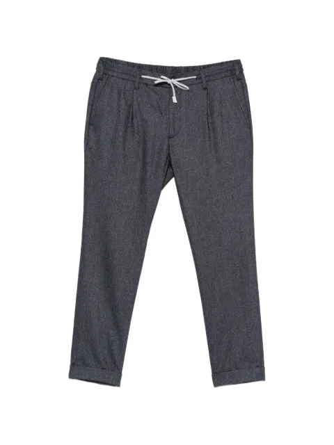 Eleventy pleated drawstring trousers Blue N75PANN03TES0N138