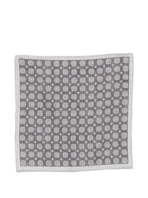 Eleventy geometric-pattern pocket square Grey N77POCA01TES0N207