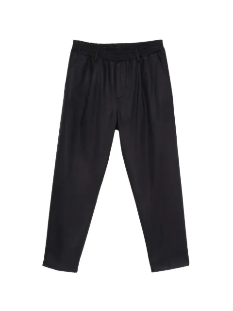 Eleventy pleated elasticated-waist trousers Blue N75PANN15TES0H027