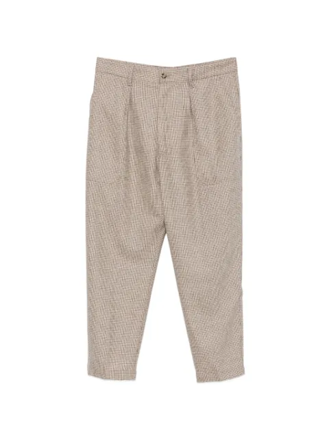 Eleventy check-pattern pleated trousers Brown N75PANM12TES0N111