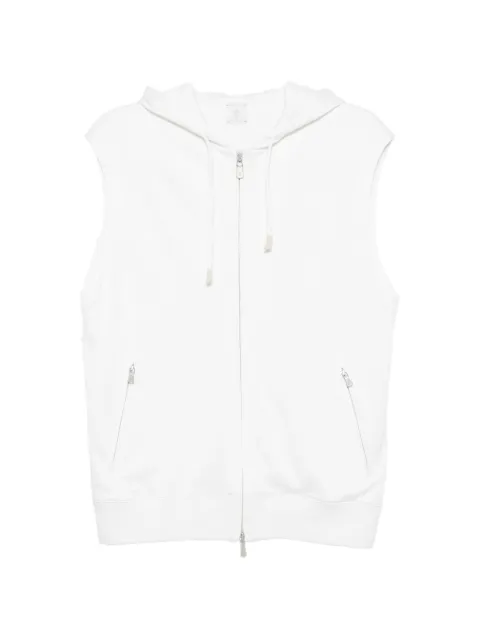 Eleventy sleeveless zip-up hoodie Neutrals N75FELN15TES0K034