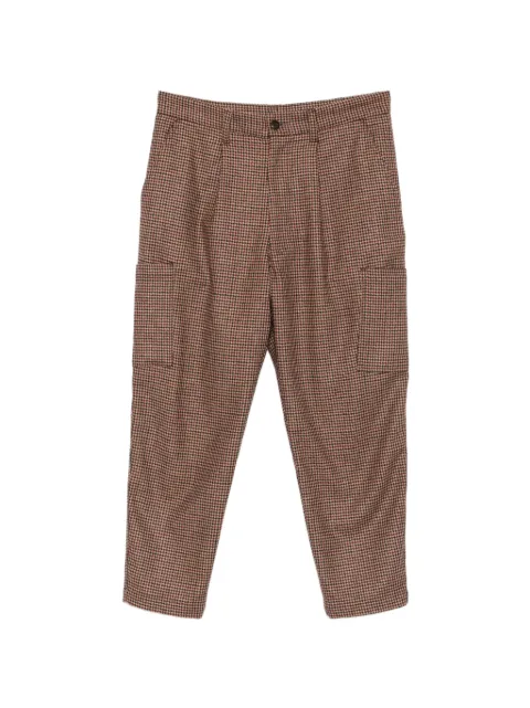 Eleventy houndstooth-pattern tapered trousers Brown N75PANN02TES0N134