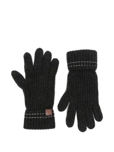 Eleventy ribbed-knit cashmere gloves Grey N77GUAN03TES0N014