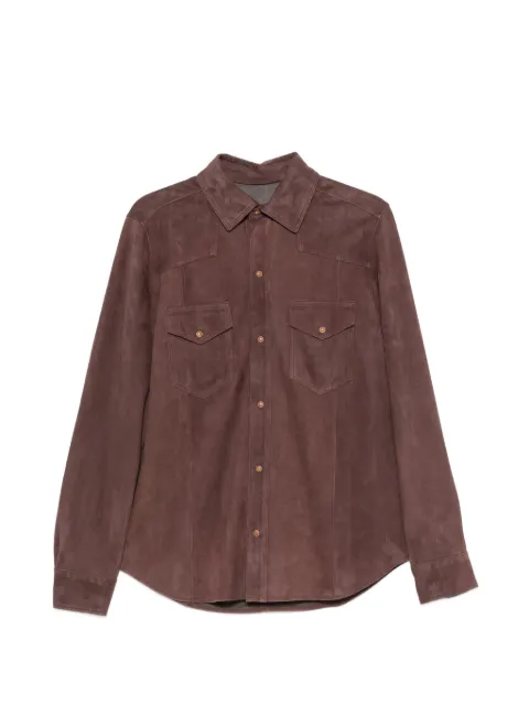 Eleventy suede flap-pocket shirt Brown N75CAMM01PEL0N014