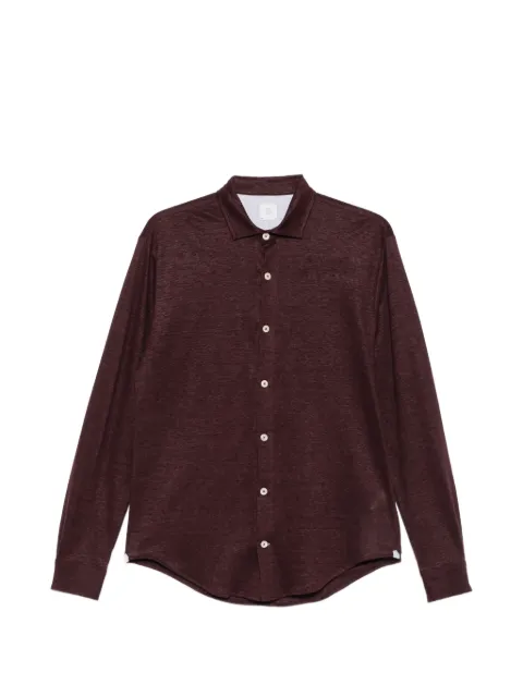 Eleventy long-sleeve linen shirt Red N75CAMN07TES0M121