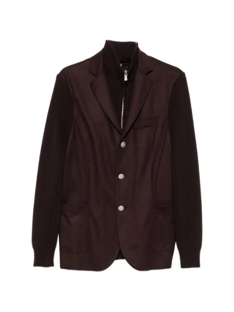 Eleventy ribbed-sleeves jacket Purple N75GIAN06BOTTES0N276