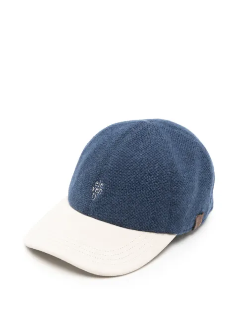 Eleventy logo-embroidered cashmere baseball cap Blue N77CPLN16TES0N027