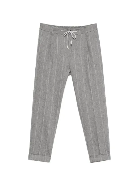 Eleventy pinstripe drawstring-waist trousers Grey N75PANG03TES0N122