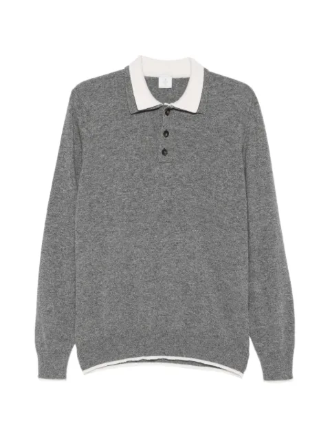 Eleventy contrast-collar button-down sweater Grey N76POLN15MAG0N103