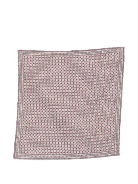 Eleventy geometric-pattern pocket square Grey N77POCA01TES0N205