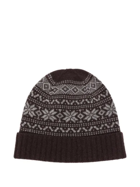 Eleventy fair-isle knitted cashmere beanie hat Purple N77CPLN10TES0N022