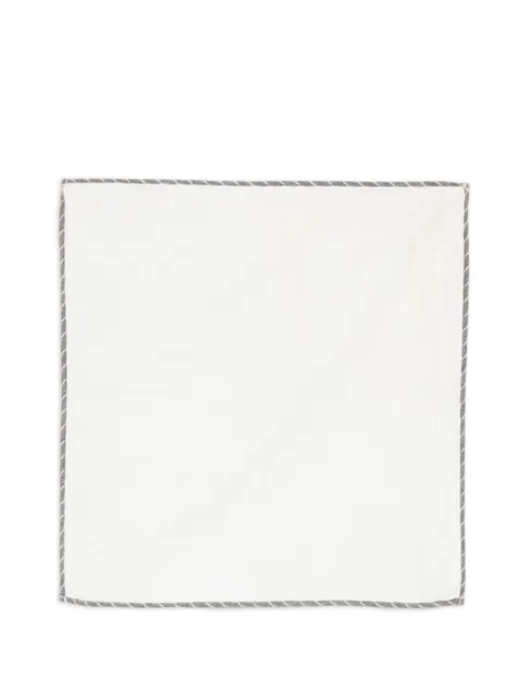 Eleventy contrast-border pocket square White N77POCA01TES0N204