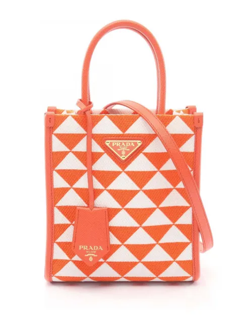 Prada Pre-Owned 2013-2026 Mini Symbole Triangolo Tote satchel Orange PTVGQVIT1FWOMDZI
