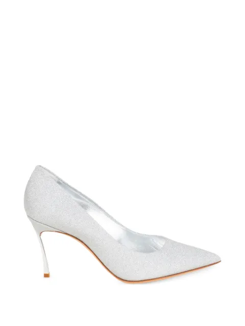 Casadei glitter-effect pointed-toe pumps Silver 1F915W080MC2626