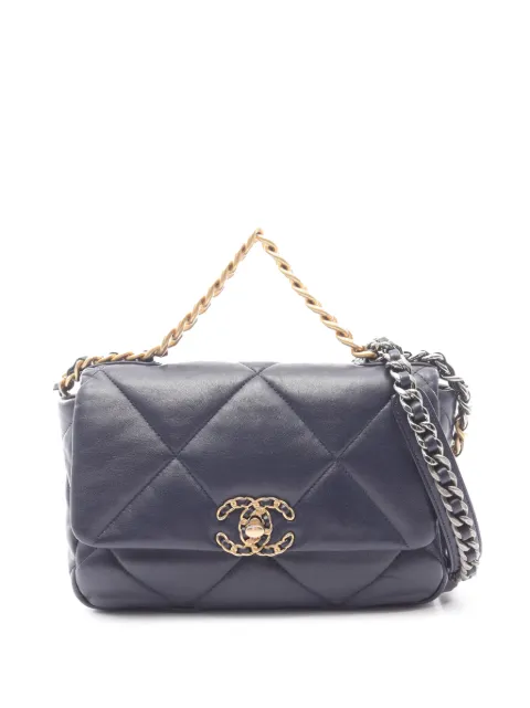 CHANEL Pre-Owned 2021 Medium Lambskin 19 Flap satchel Blue 8RPOJOMUR1KSM6ZK