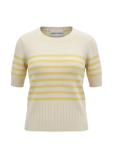 Emerson Renaldi striped short-sleeve sweater Neutrals EMES26006