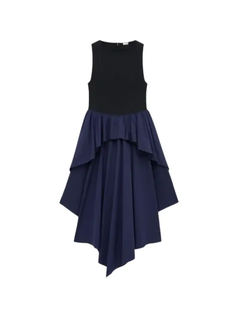 LOEWE tiered asymmetric dress Blue S616Y09XCB
