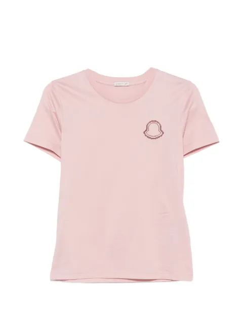 Moncler logo-embroidered T-shirt Pink L20938C0000589AJU