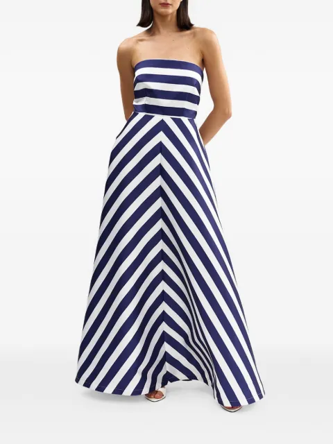 Aston Studio Audrey strapless striped gown maxi dress Blue AS22620BROYALSTRIPE