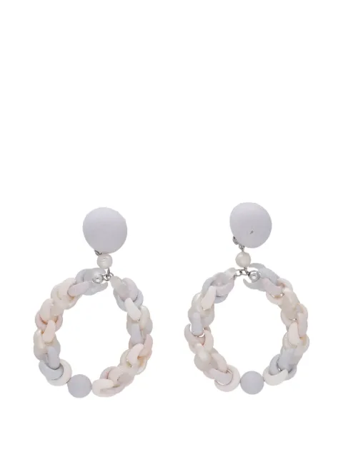 Vintage interlocking-link hoop earrings Neutrals W1342648