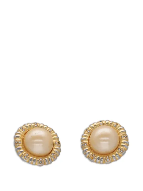 Vintage faux-pearl embellished earrings Gold W1342640