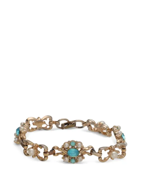 Vintage faux-pearl cabochon bracelet Gold W1342660