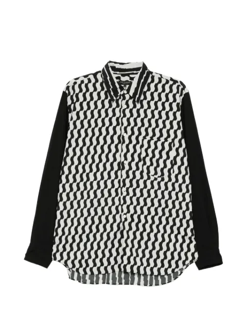 Comme des Garçons Homme Plus geometric-print shirt Black PQB028