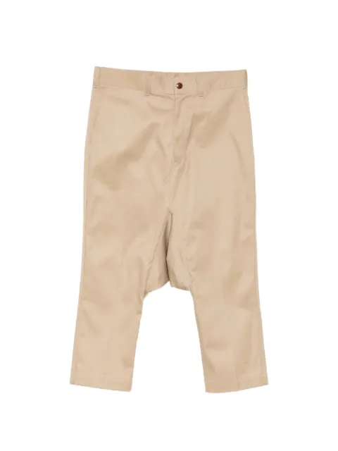 Junya Watanabe MAN drop-crotch cropped trousers Neutrals WQP038