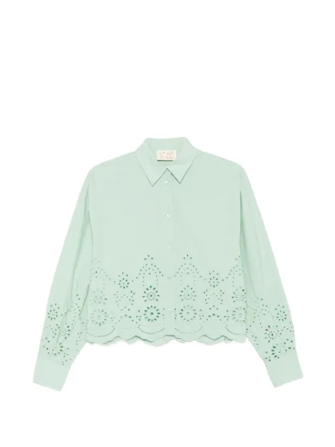 MC2 Saint Barth Oriane broderie-anglaise scalloped-hem shirt Green ONE0001