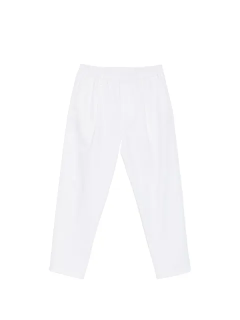 Eleventy pleated elasticated-waist trousers White N75PANN15TET0L004