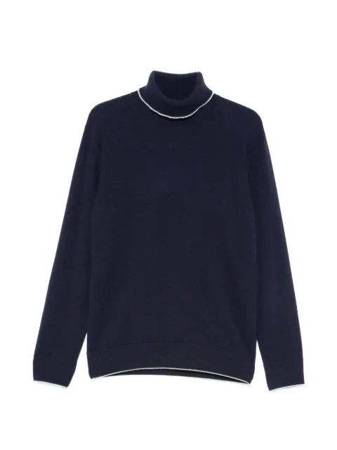 Eleventy roll-neck contrast-trim sweater Blue N76MAGN63MAG0N039